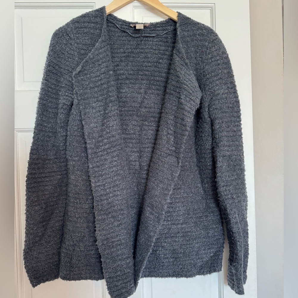LOFT Charcoal Open-Front Cardigan